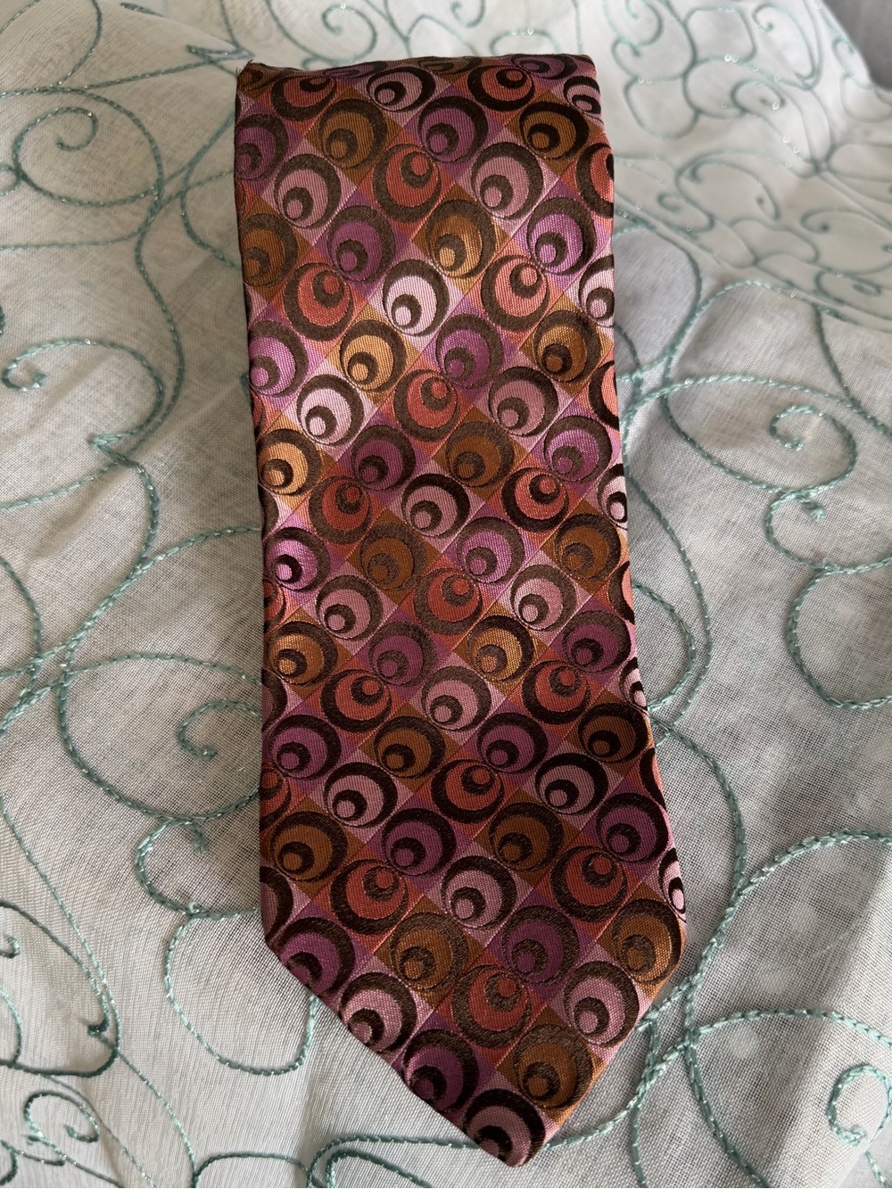 Ted Baker London Silk Retro Geometric Tie with Floral Accent
